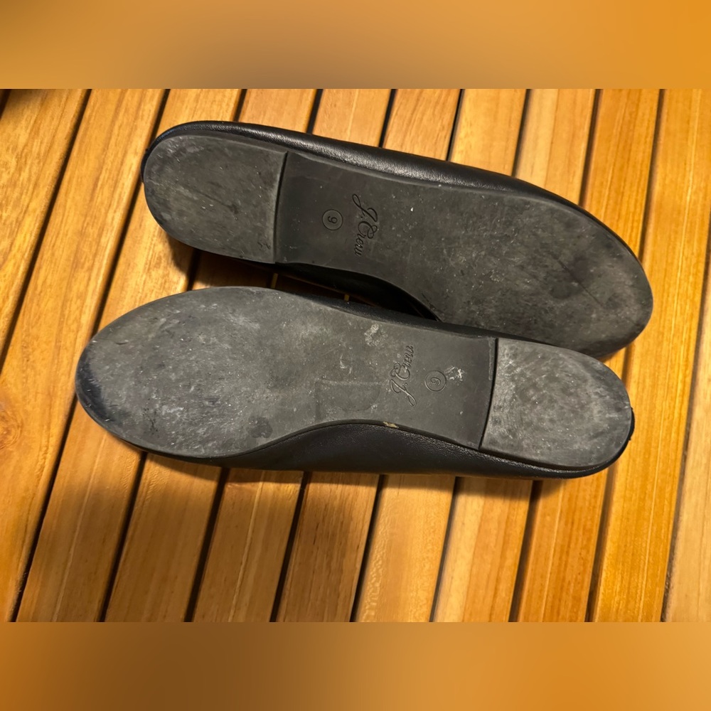 J.Crew black leather ballet flats - Picture 3 of 7